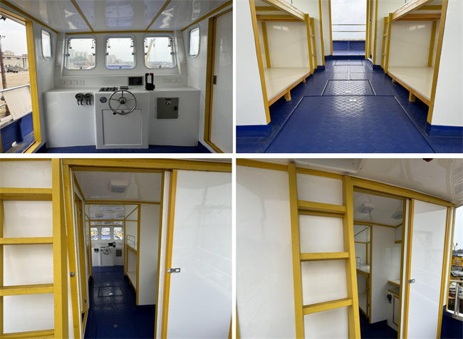 沒有用任何木材的玻璃鋼漁船，全部用玻璃纖維代木替代